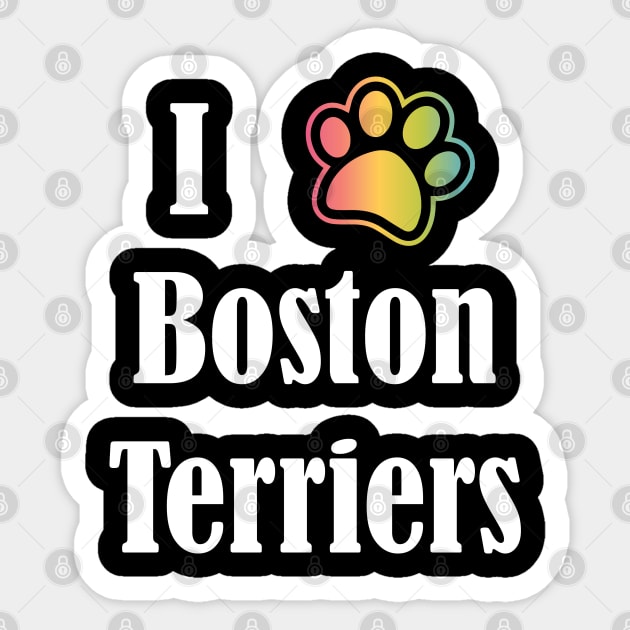 I Heart Boston Terriers | I Love Boston Terriers Sticker by jverdi28